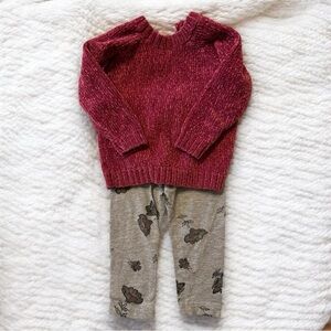 Jessica Simpson sweater and leggings set 18months